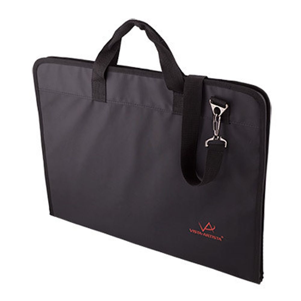 Папка на молнии А2 77х58х2 см, 100% нейлон, узкая/ черный SHY-02, Vista-Artista