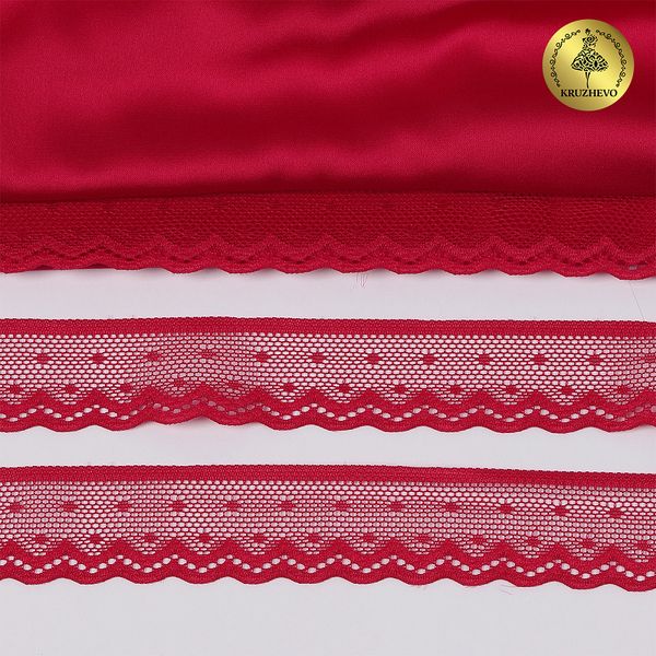 Кружево эластичное (стрейч) 25 мм, 8028, цв.S261 лесная ягода уп.50м, Kruzhevo