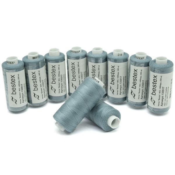 Нитки швейные бытовые Bestex 40/2, 365 м (400 ярд) / 10 кат., 315 пасмурно-небесный