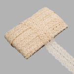 Кружево вязаное (тесьма) 48 мм / 13.72 метра, хлопок, неотбеленный, 3AR3370