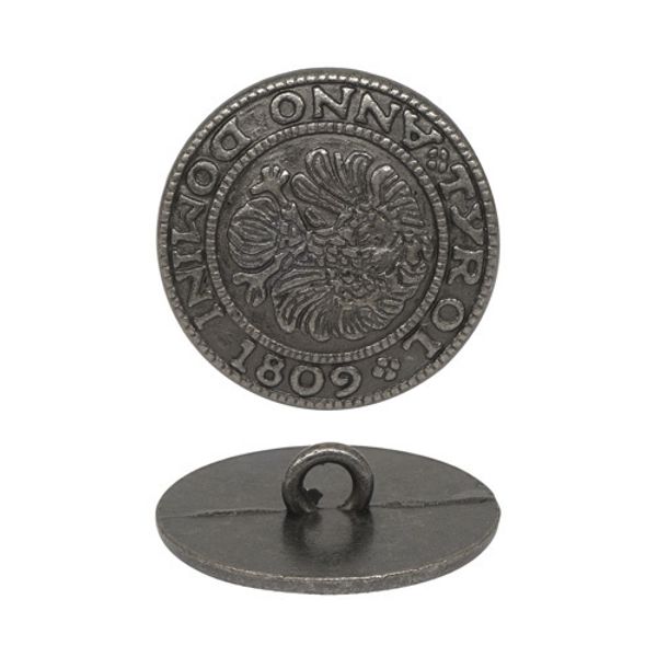 Пуговицы на ножке 20 мм, темное серебро 