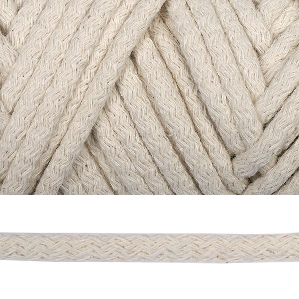 Шнур круглый х/б ⌀8.0 мм / 50 метров, с наполнителем, 2112 неокр. хлопок