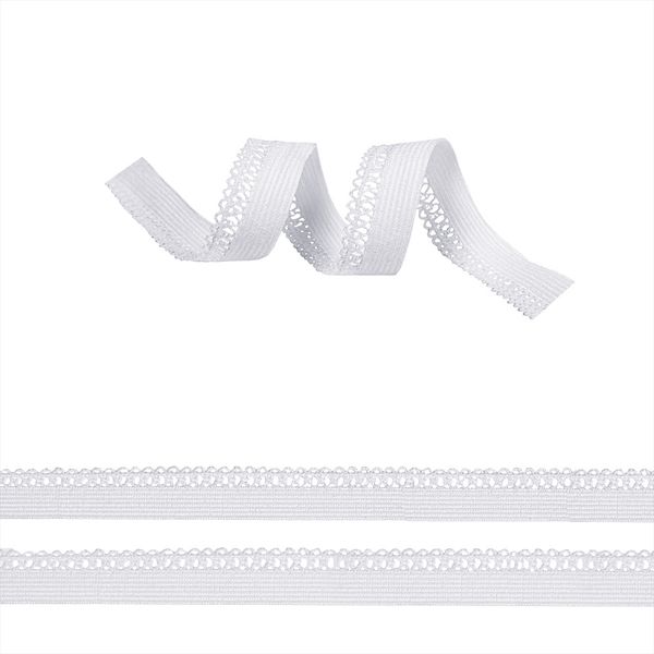 Резинка бельевая (ажурная) 10.0 мм / 100 метров, ультрамягкая, RB05101 F101 (01) белый