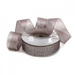 Лента с люрексом 25 мм, 139 черный/серебро, уп. 22,85 м