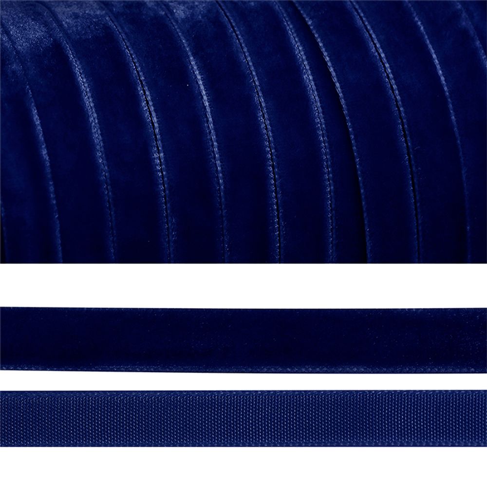 Лента бархатная _6 мм, нейлон, т.синий, уп. 30 м, M10001