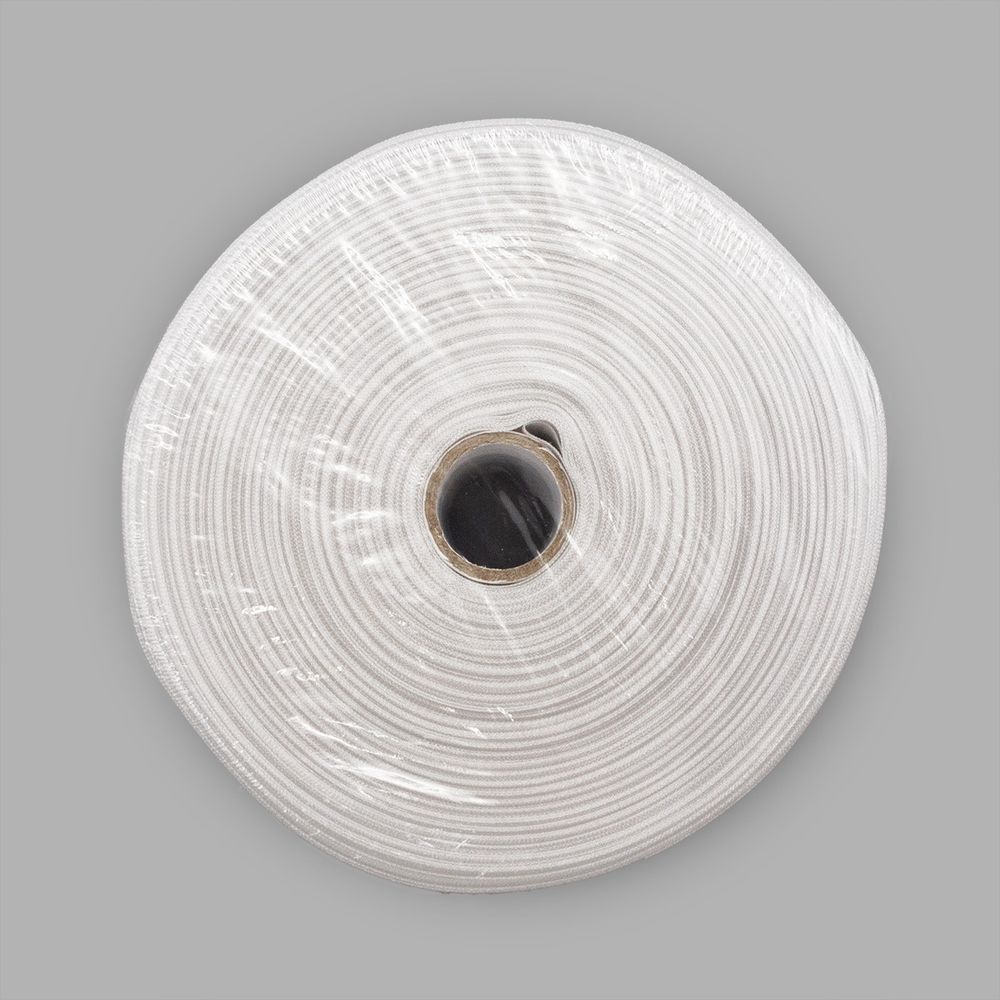 Лента (тесьма) шторная для карниза-трубы 100 мм / 50 метров, Имитация люверсов, прозрачный, C95M