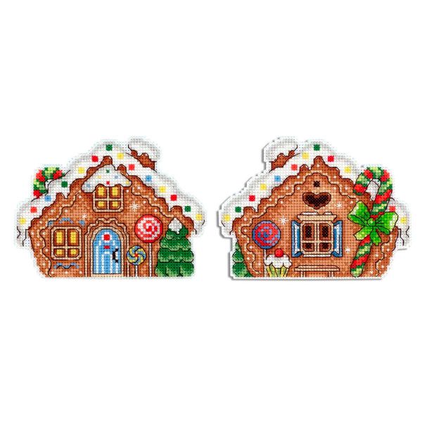 Набор для вышивания нитками МП Студия, Пряничный домик9х12см