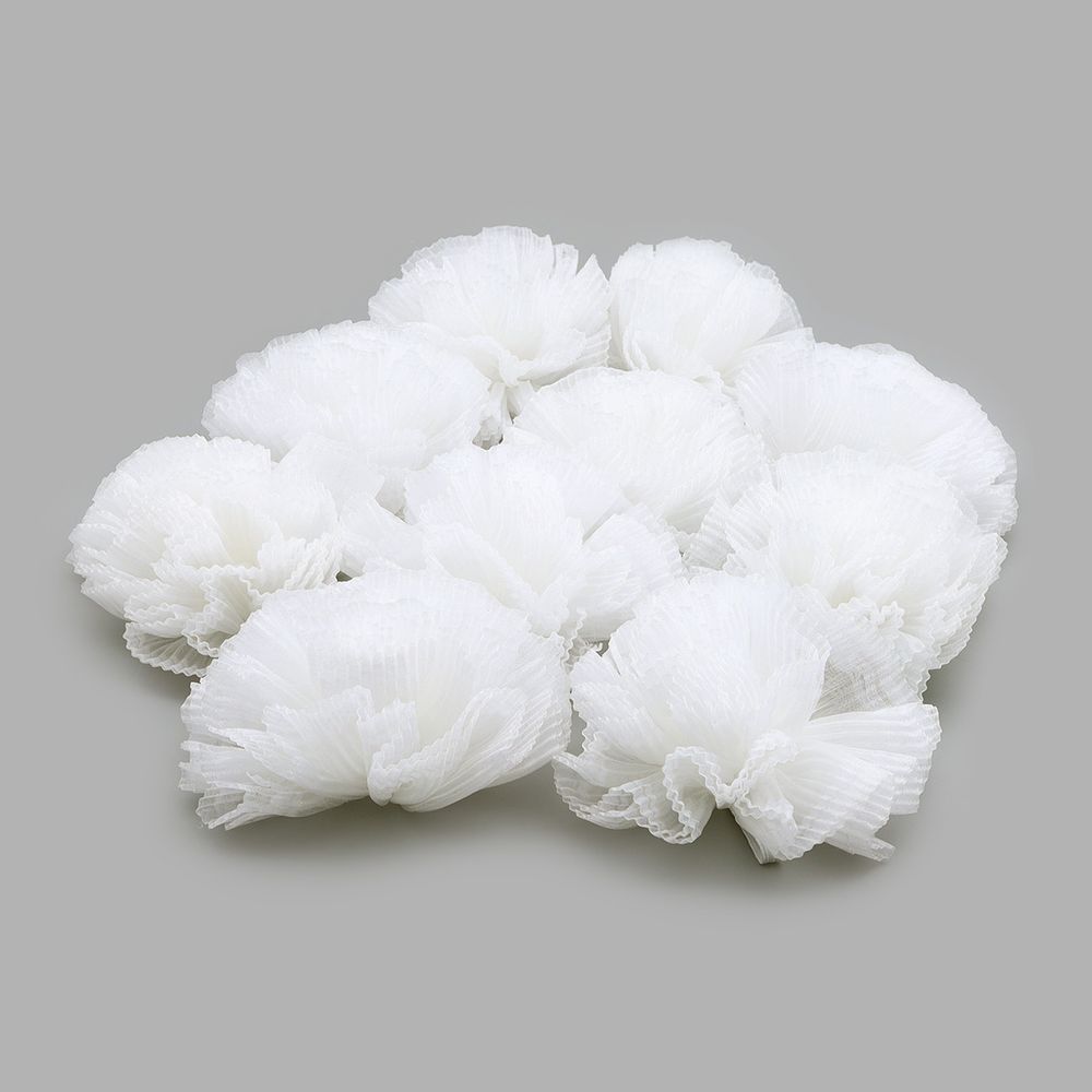 Бант декоративный ⌀11 см, уп., 10 шт, белый, С403