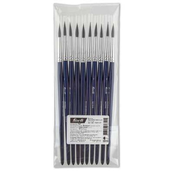 Кисть белка круглая №07, 10 шт, короткая ручка, Vista-Artista 10211-07