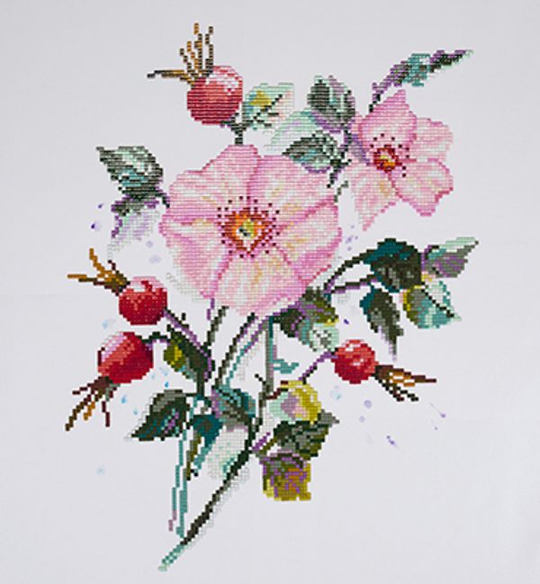 Алмазная (кристальная) мозаика Фрея, Шиповник, 35х26 см