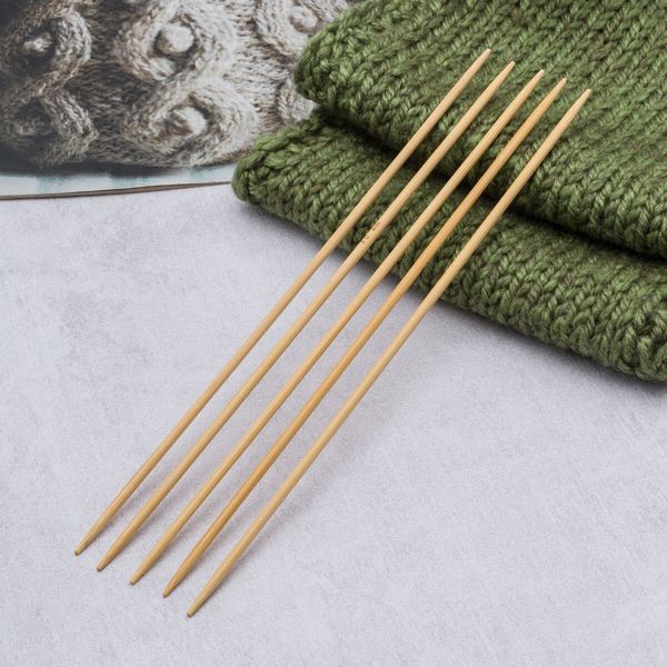 Спицы чулочные бамбук 3.0 мм / 20 см, 5 шт, 12133