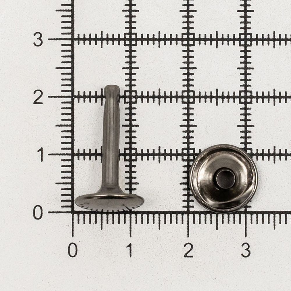 Хольнитены двухсторонние сумочные ⌀12 мм h-20 мм металл, черный никель, 69591, 100 шт