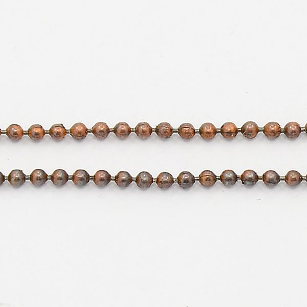 Цепь с плетением Перлина, железо, 1.5 мм, цв. медь, уп.5 м