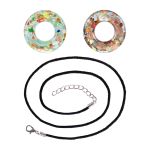 Набор для создания бижутерии (бусины стеклянные), №01 черный/зеленый, Zlatka, GWN