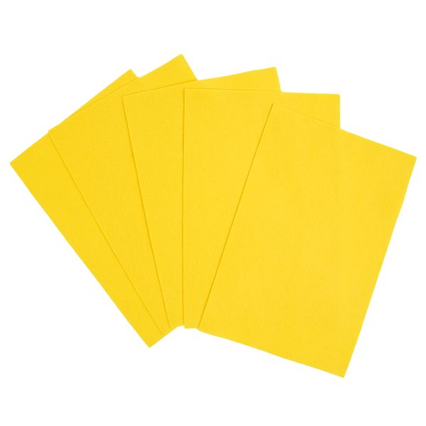 Фетр листовой 1 мм, 20х30 см, 5 шт, CH643 желтый, Blitz FKC10-20/30
