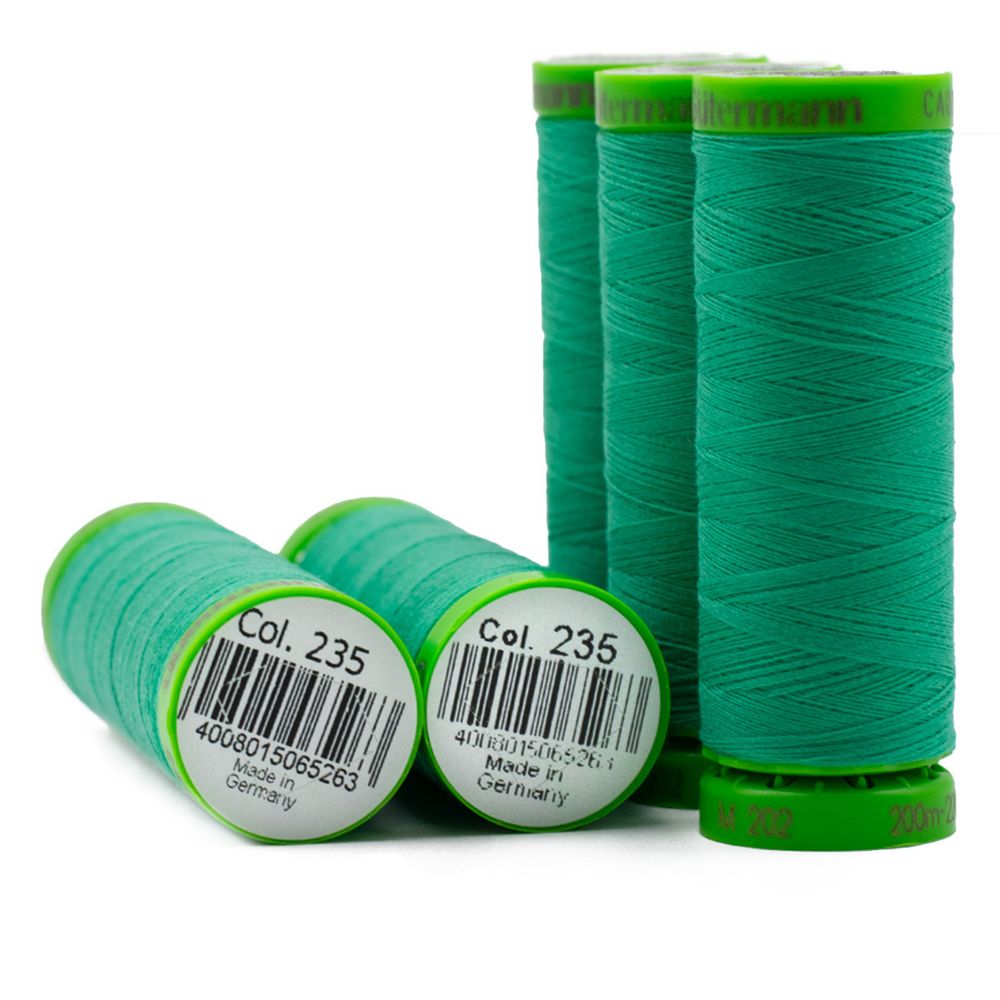 Нитки для тонких тканей Gutermann Extra Fine 150, 200м, 235 изумрудный, 5 катушек