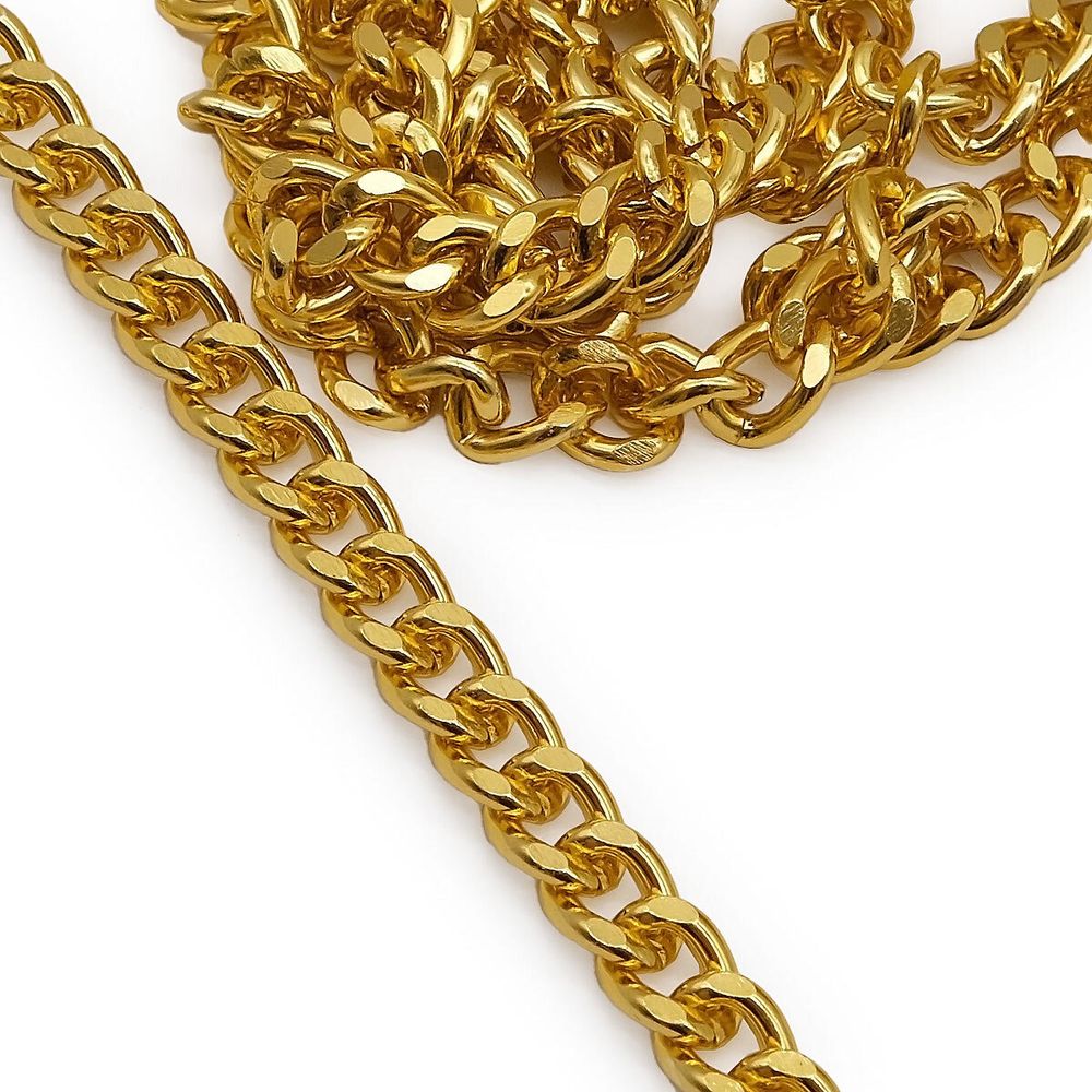 Цепь алюминиевая 9,2х7,2 мм, 10 м, золото