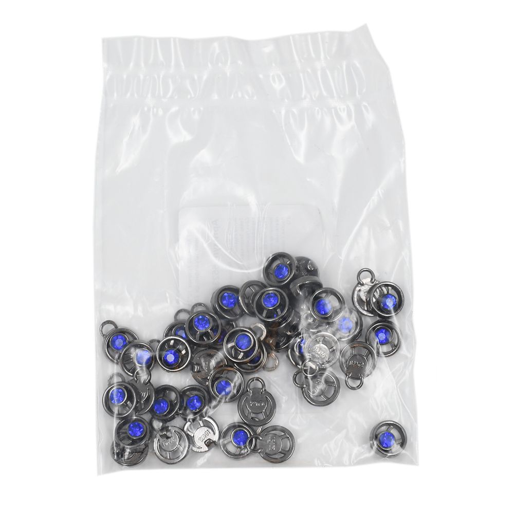 Крючки пришивные декоративные 10х21 мм, чер.никель / сапфир цв.935, 20 шт