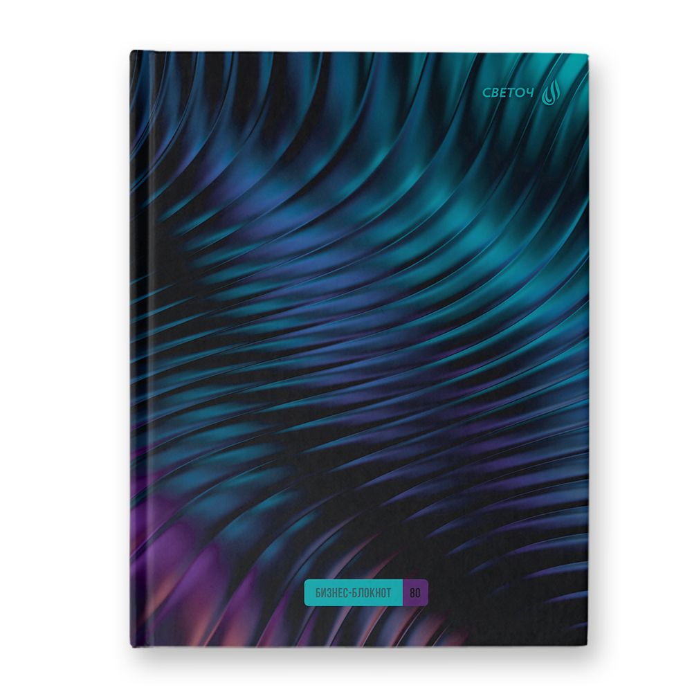 Бизнес-блокнот, глянцевая ламинация, ББ249 A5 80 л. 4 шт клетка, Волна успеха 01678, Светоч