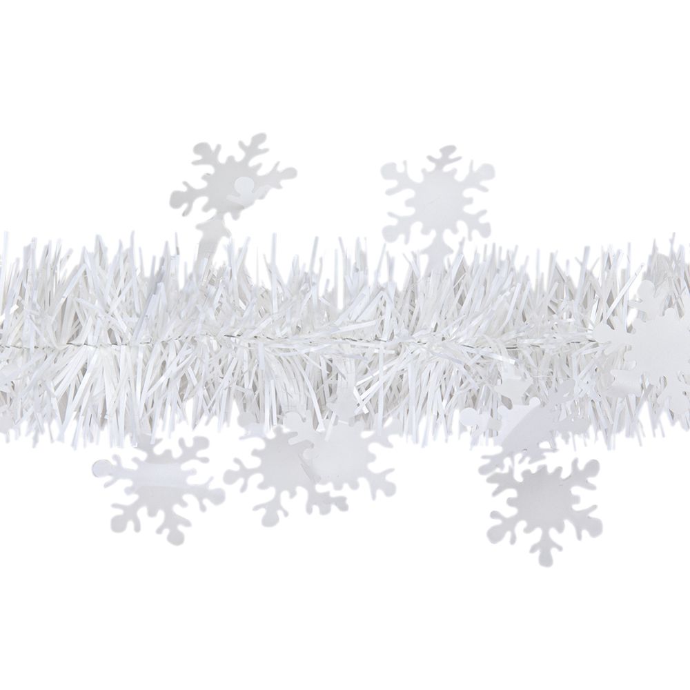 Мишура 6х200 см, 5 шт, №02 белый (снежинки), Snoweekon SNW-F125