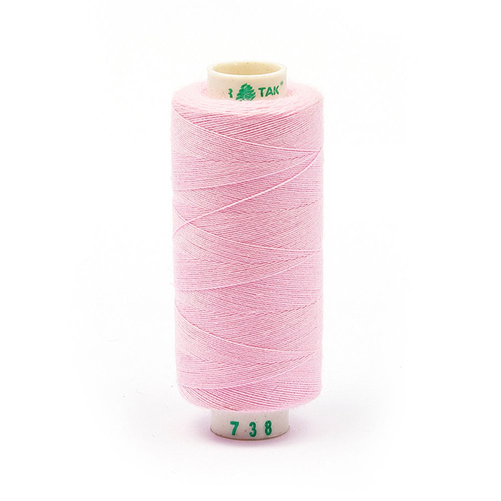 Нитки швейные бытовые Dor Tak 40/2, 366 м / 10 кат., 738 розовый