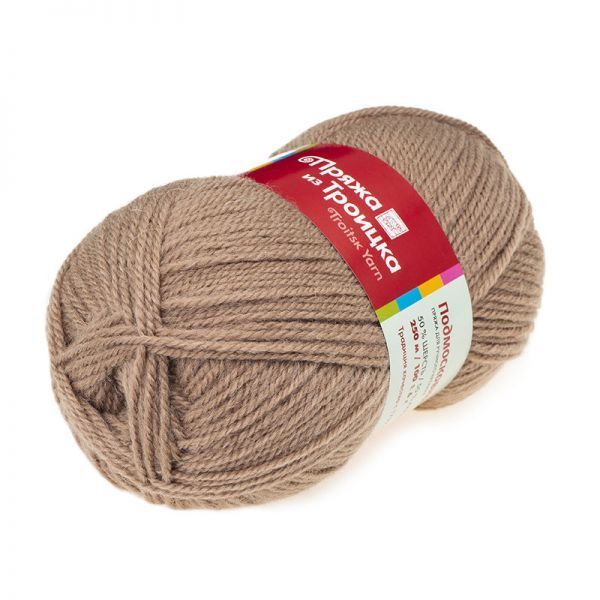 Пряжа Троицкая Подмосковная / уп.10 мот. по 100 г, 250 м, 0579 св.кофейный