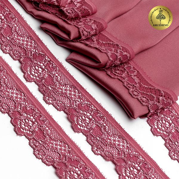Кружево эластичное (стрейч) 30 мм, L839, цв.2925/S256 розовый рубин уп.50м, Kruzhevo