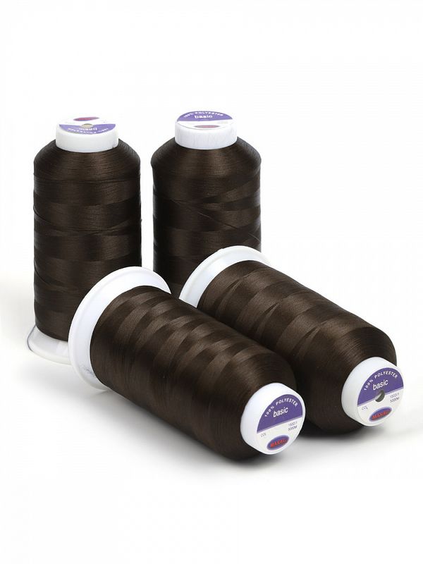 Нитки швейные текстурированные Max, 150D/1, 5000 м, 90г, 276 коричневый, 4 катушки