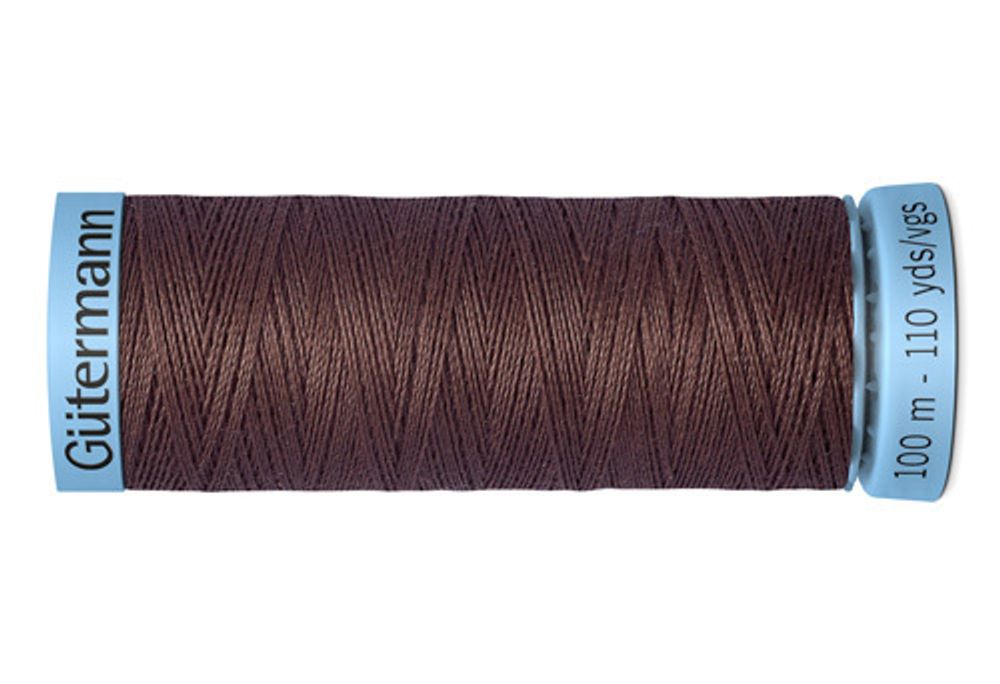 Нитки шелковые Gutermann Silk S303, 100м, 446 сигнальный коричневый, 5 катушек