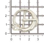 Пряжка ременная металл 19 мм (внешн. 27х29 мм), 10 шт, никель, с цветком, BIG