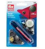 Кнопка Альфа (S-образная) ⌀20 мм, 6 шт, характер латунь, под состаренное серебро, Prym 390358