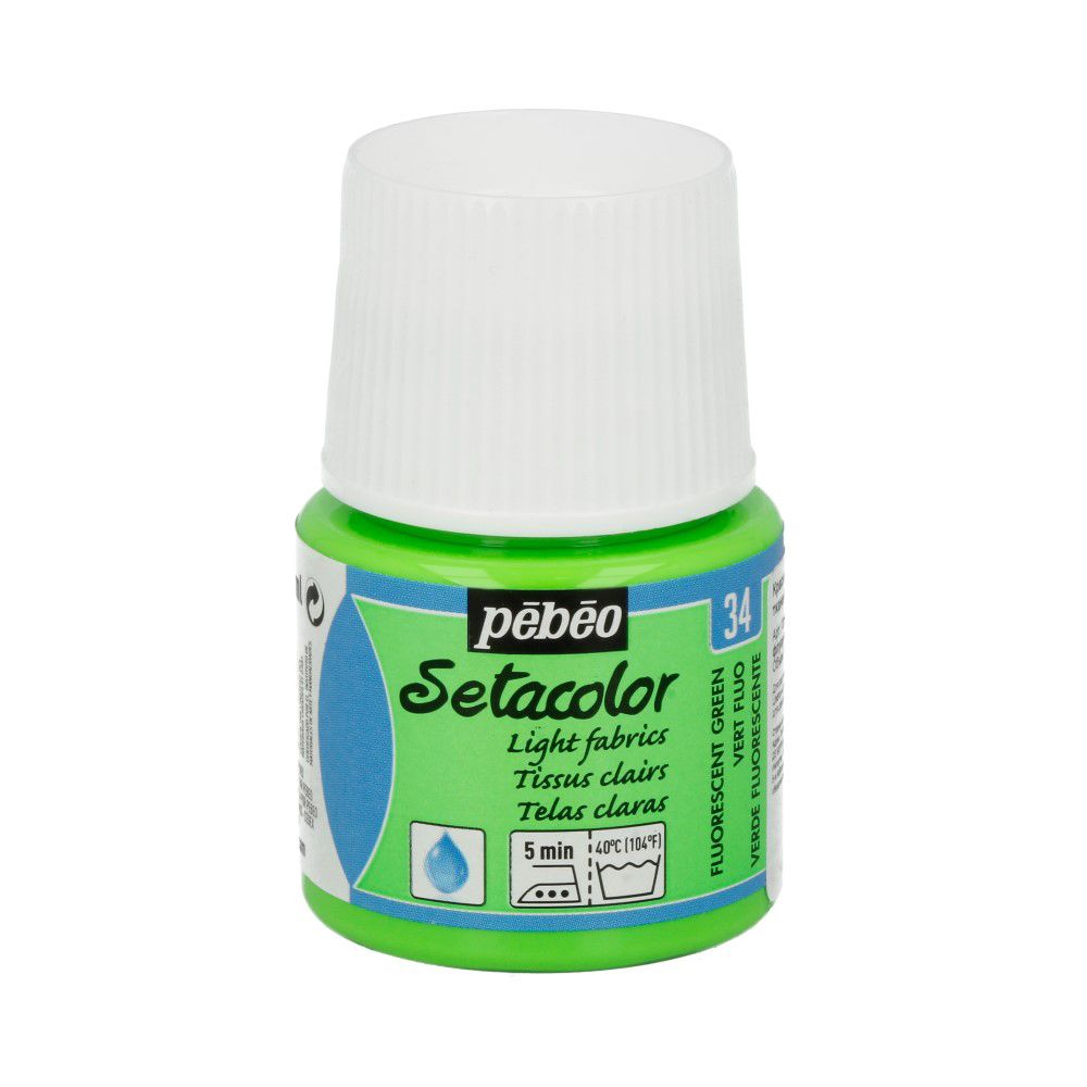 Краска для светлых тканей Setacolor 45 мл 329-034 зеленый флуоресцентный, Pebeo