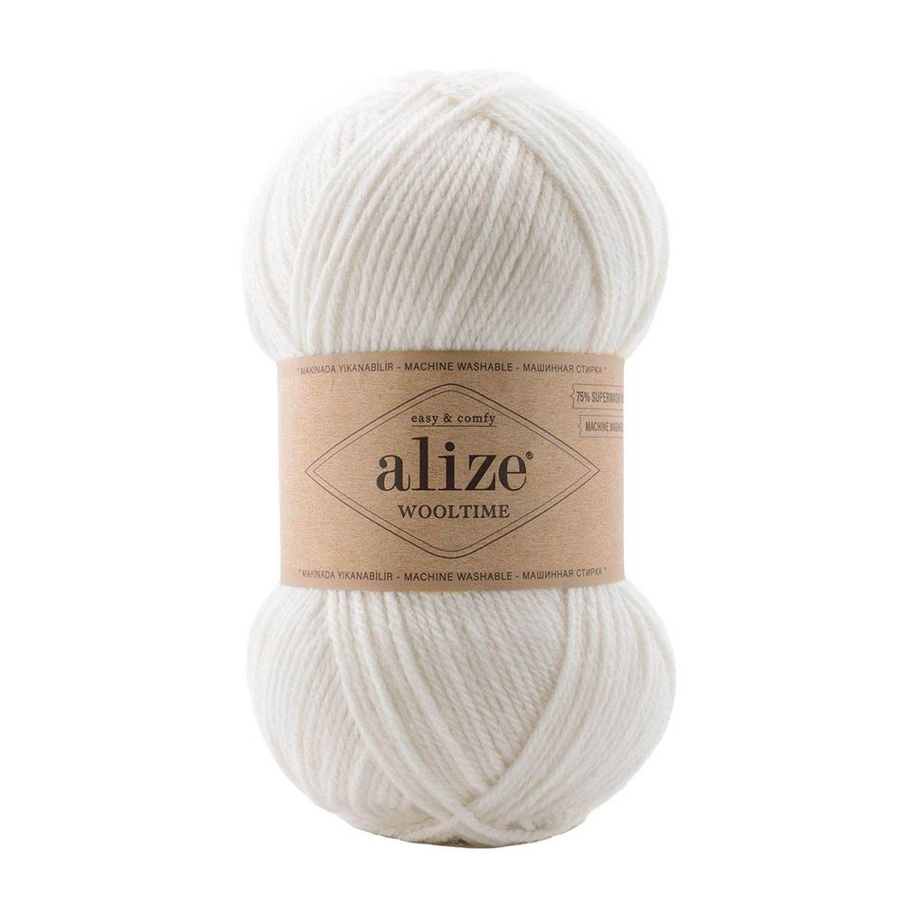 Пряжа Alize (Ализе) Wooltime / уп.5 мот. по 100 г, 200 м, 55 белый