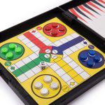 Игра настольная магнитная 5в1 Шашки, шахматы, лудо, змеи и лестницы, нарды, Delfbrick DLN-03