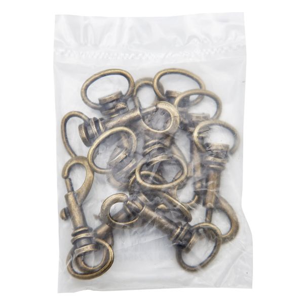 Карабин металл 19.0 мм (53х24 мм), бронза, 10 шт