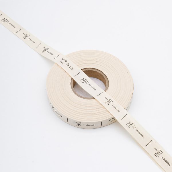 Лента декоративная х/б с принтом 15.0 мм / 25±1 метров, (2)