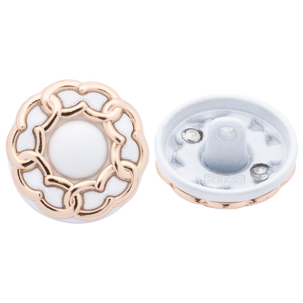 Пуговицы на ножке 28L=18 мм, металл, GD.White (золото-белый), 10 шт, MP13