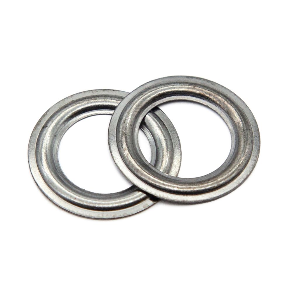 Люверсы металл ⌀9.5 мм (внутр.), h=5.7 мм, внешн. ⌀18.0 мм, латунь, цв.чер.никель плоский, 50 шт, BIG