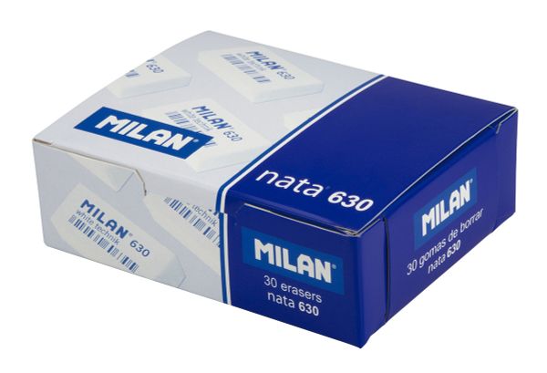 Мягкий ластик technick 630 3,9х1,9х0,9 см, 30 шт, CPM630 белый, Milan