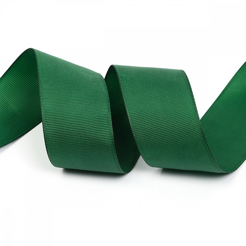 Лента репсовая (в рубчик) 38.0 мм, 587 т.зеленый, уп. 27,4м Лента репсовая (в рубчик) 38.0 мм, 587 т.зеленый, уп. 27,4м