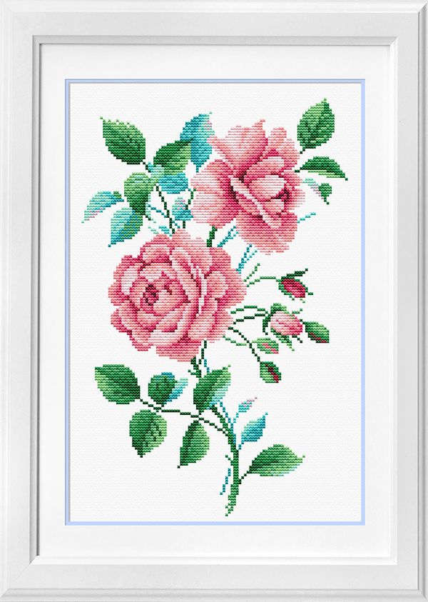 Набор для вышивания нитками МП Студия, Розовый винтаж, 30х40 см