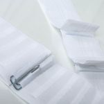 Крючки шторные для карниза 74 мм (петля h45 мм, 4 рожка), зажимы, металл, никель, 06-3743-039, 10 шт