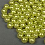 Бусины пластик (перламутр) ⌀10 мм, цв. 017 салатовый, 50 г, Magic4Hobby