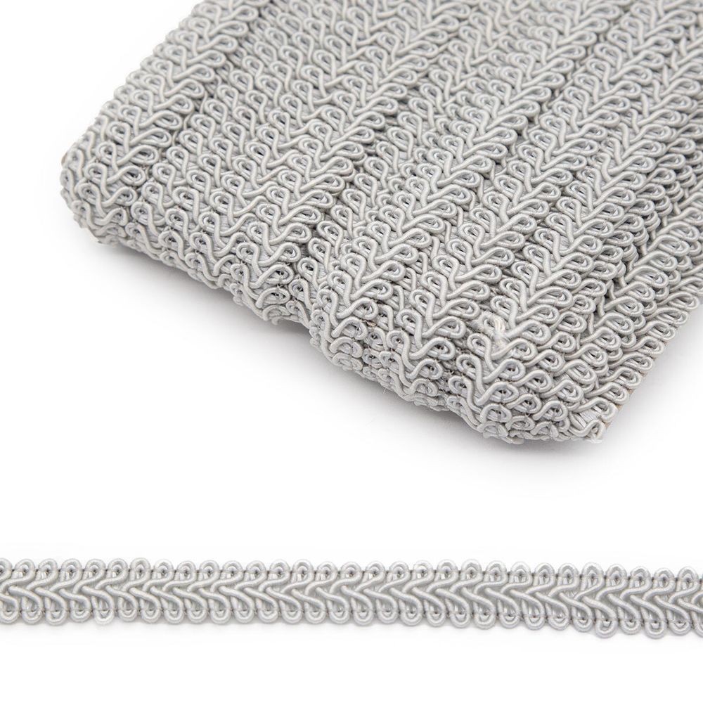 Тесьма отделочная Шанель 13 мм, 25 м, SR012 серый