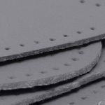 Набор заплаток пришивных из кожи, круг, квадрат, треугольник, овал 6см, с перфорацией, 4 шт (07 серый), 9723