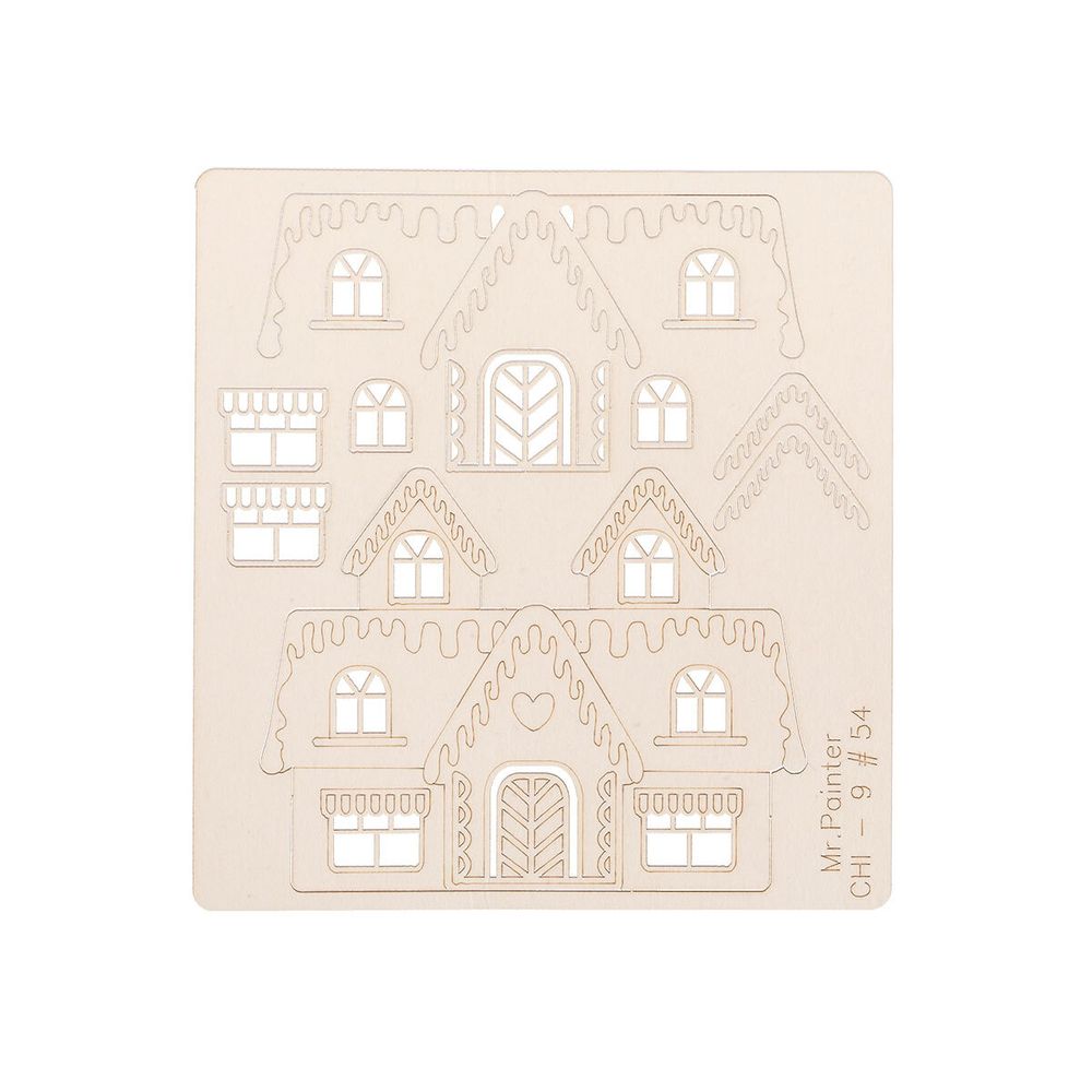 Чипборд 9.5х10 см, 1 шт, 054 Домики-3, Mr.Painter CHI-9