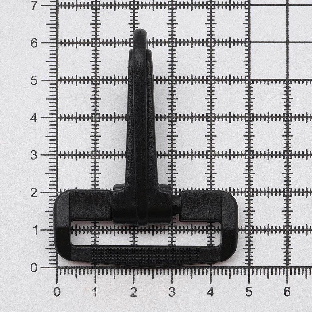 Карабин пластик 40 мм, черный, 50 шт