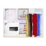 Набор для вышивания нитками МП Студия, на пластиковой канве Море зовет 10,6х10,6см - 4 шт