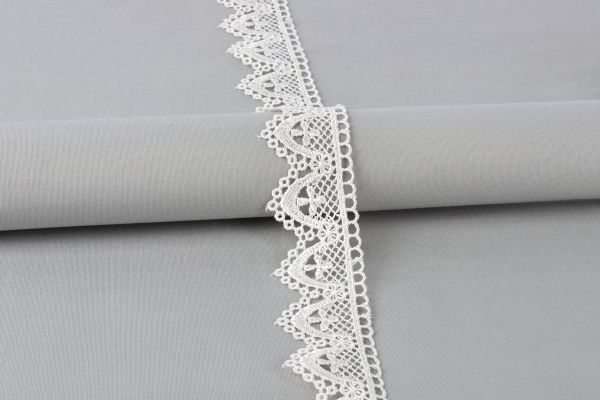 Кружево гипюр (плетёное) 35 мм / 10 м, GP003CR кремовый, Gamma GGM-3503