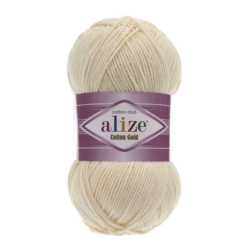 Пряжа Alize (Ализе) Cotton Gold / уп.5 мот. по 100 г, 330м, 001 молочный A